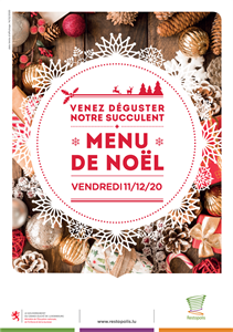 Menu spécial « Noël » le 11 décembre 2020 dans les restaurants de Restopolis