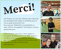 Syrdallschoulen au Relais pour la Vie 2018