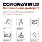 Coronavirus - Informations et directives à respecter pour se protéger contre le virus COVID-19